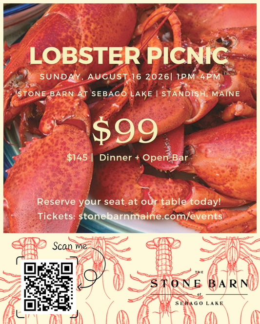 Lobster Picnic- Stone Barn Style! Sunday, August 16, 2026 [Dinner + Open Bar]